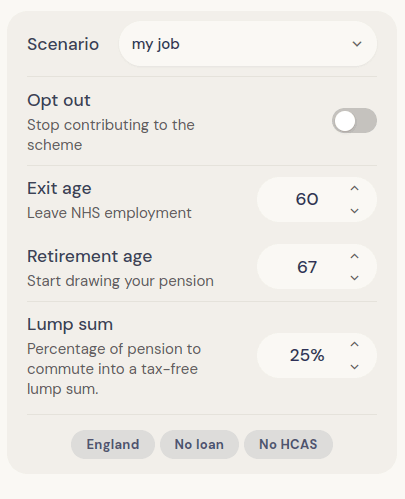 Pension settings